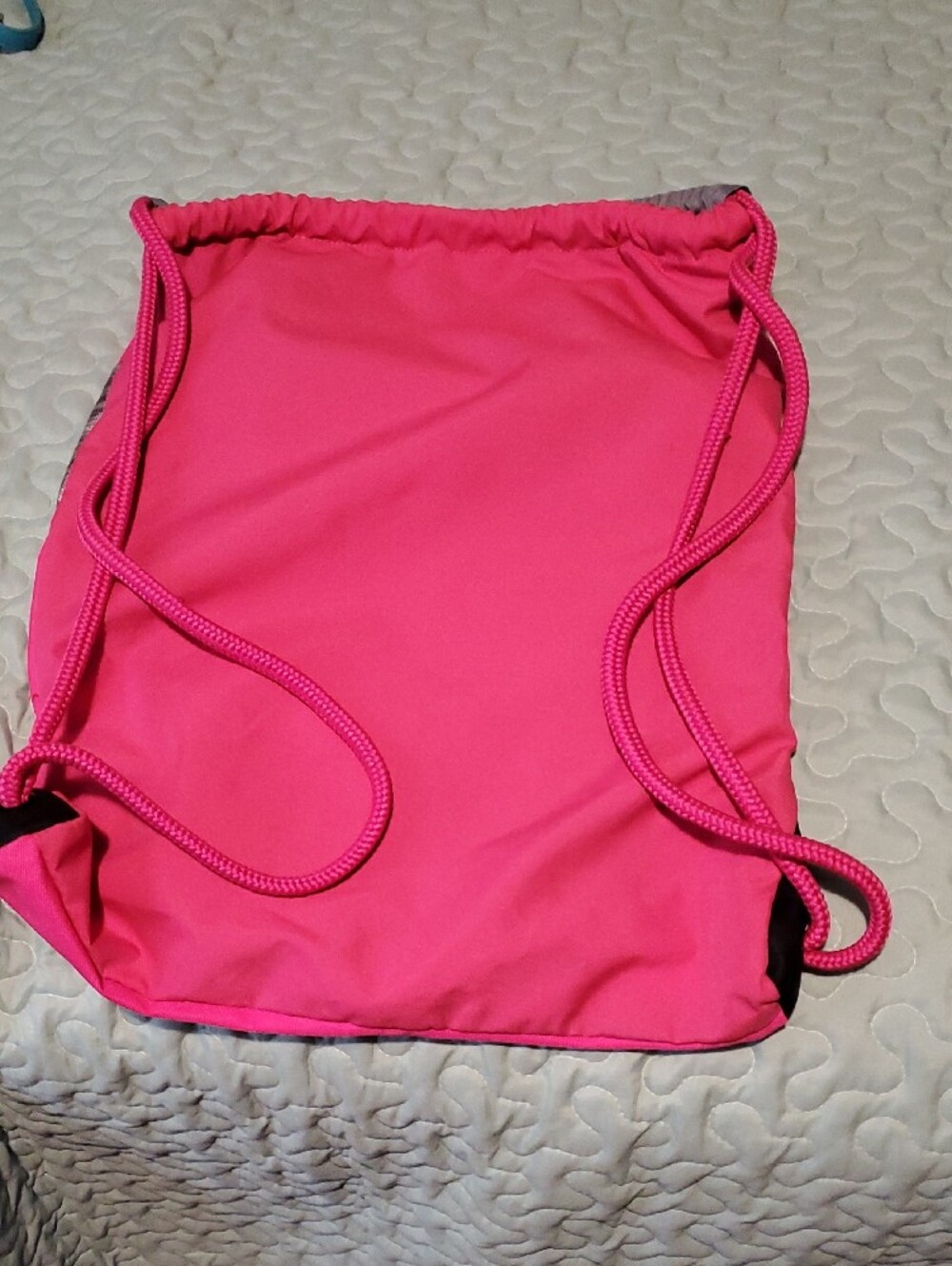 Adidas Pink and Gray Drawstring Sports Backpack - Picture 2 of 4